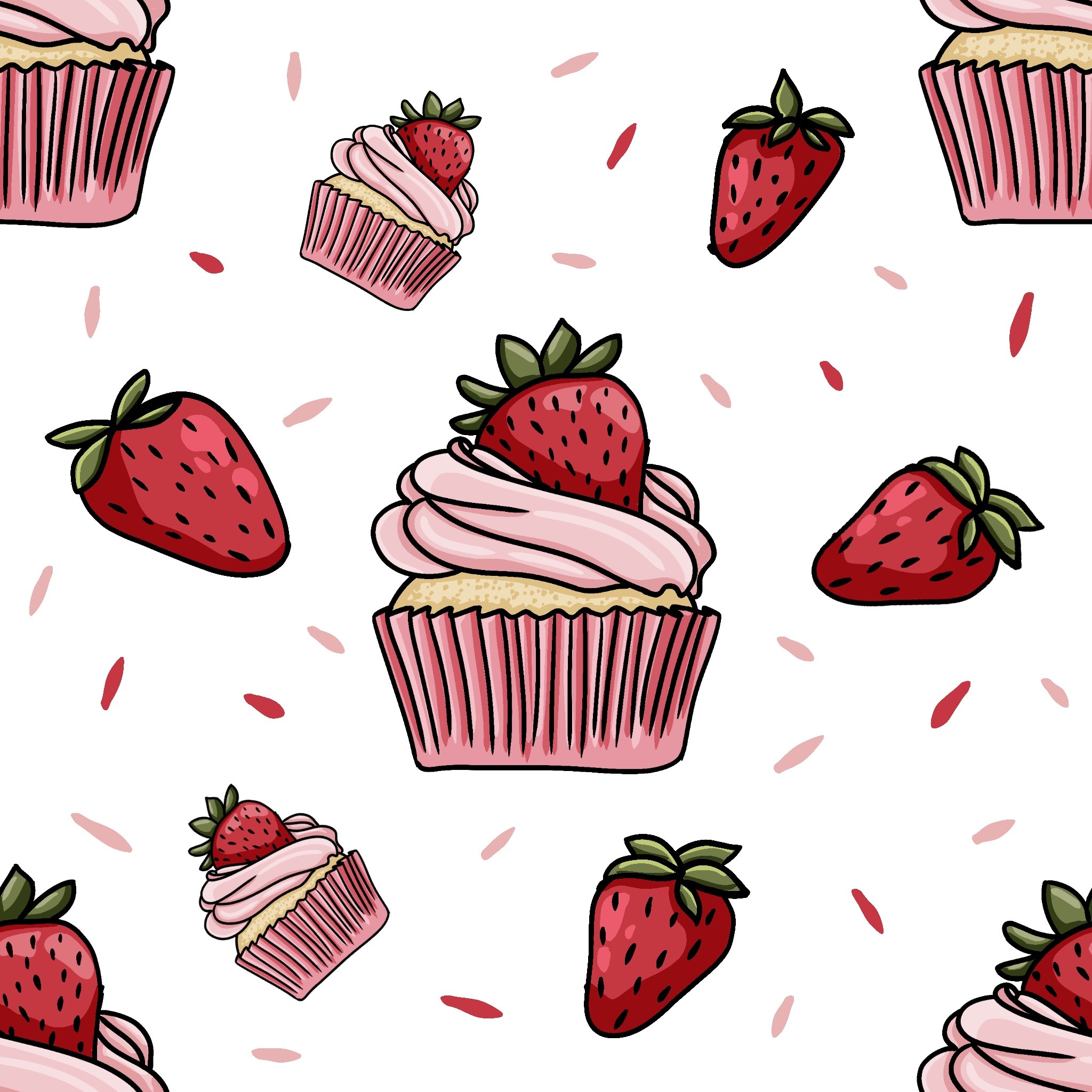 Illustration: Strawberry Cupcake