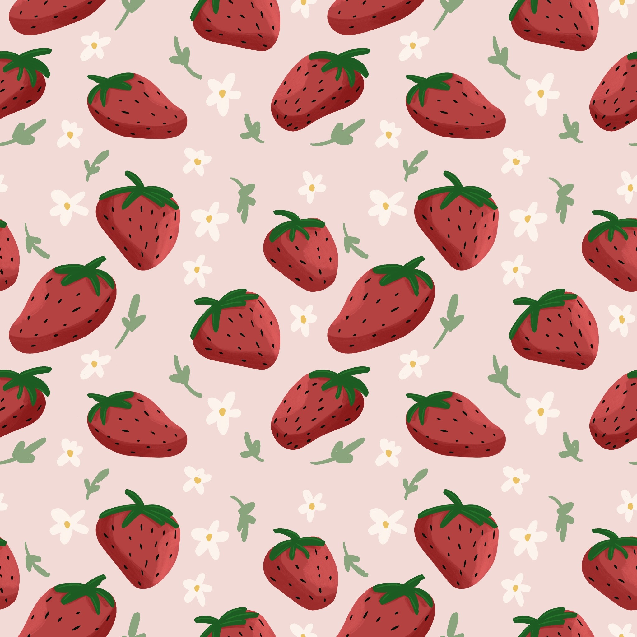Illustration: Repeating pattern of strawberries